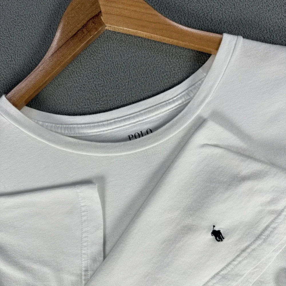 Polo Ralph Lauren Shirt Mens Large White Classic Fit Minimalist Pony Logo Tee